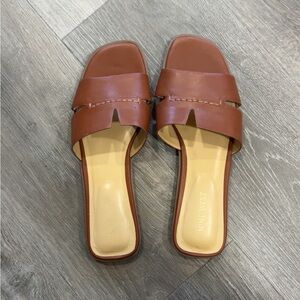 Nine West Women's Brown Slide Sandals